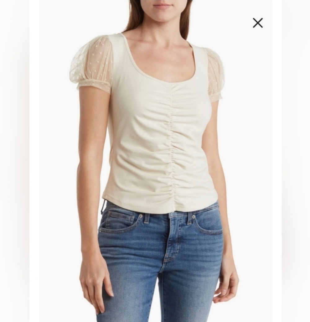 Intimately Free People Blush Up Ruched Blouse Size Small